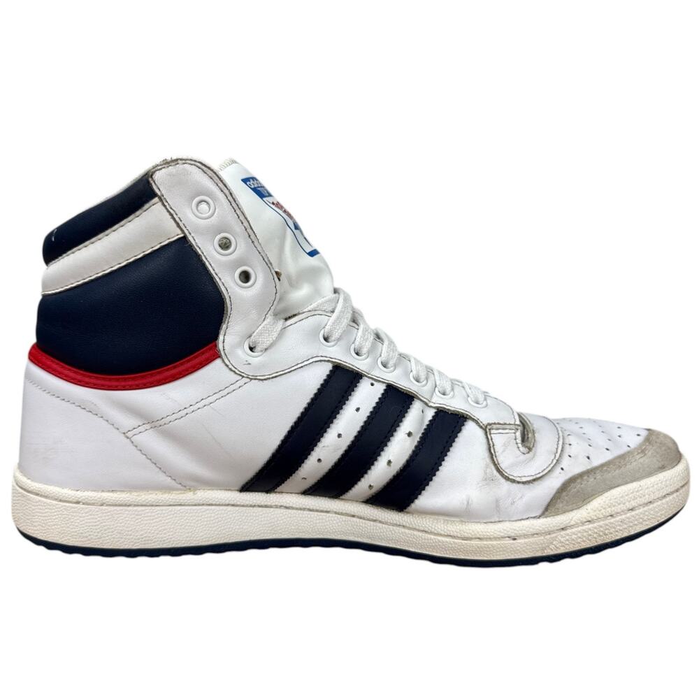 Adidas Top Ten Hi Shoes Mens Size 13 White Blue Red D65161 Retro Basketball